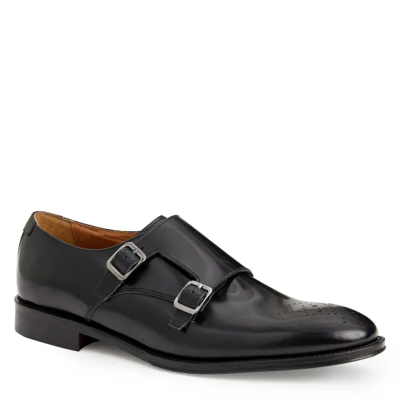 Alfeo Double Monk Strap-Black^Bruno Magli Clearance