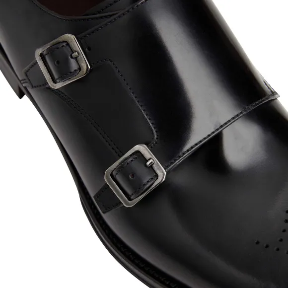 Alfeo Double Monk Strap-Black^Bruno Magli Clearance