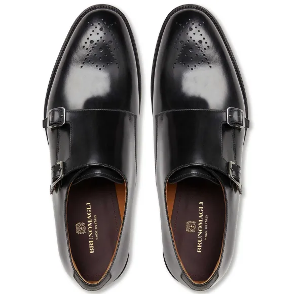 Alfeo Double Monk Strap-Black^Bruno Magli Clearance