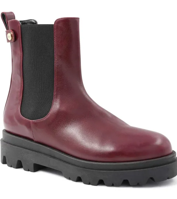 Alma Chunky Leather Chelsea Boot - Bordeuax^Bruno Magli Flash Sale