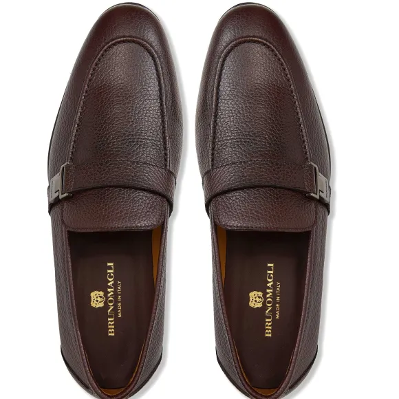 Arlo Slip On Side Bit Loafer Brown Leather^Bruno Magli New