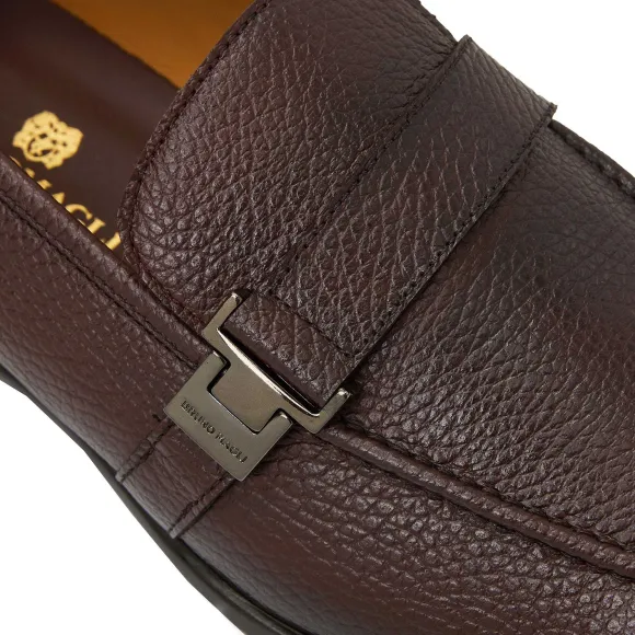 Arlo Slip On Side Bit Loafer Brown Leather^Bruno Magli New