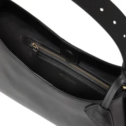 Cora Mini Hobo Handbag Black Nappa Leather^Bruno Magli New