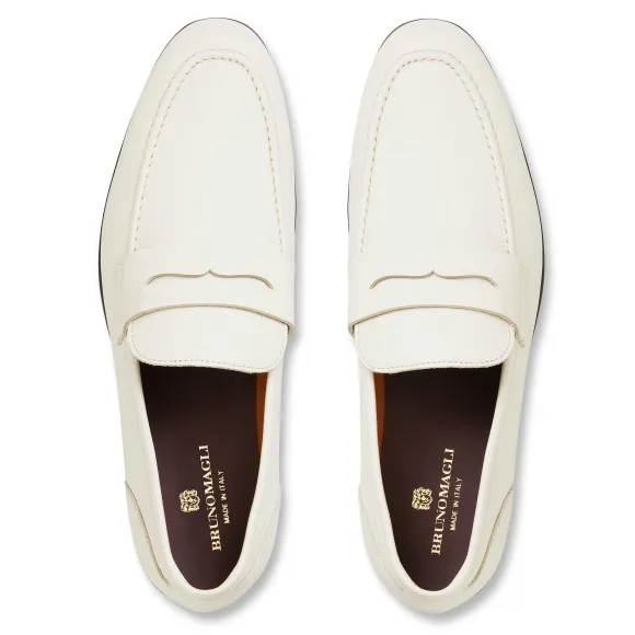 Lastra Slip-On Leather Loafer-Off White^Bruno Magli Clearance