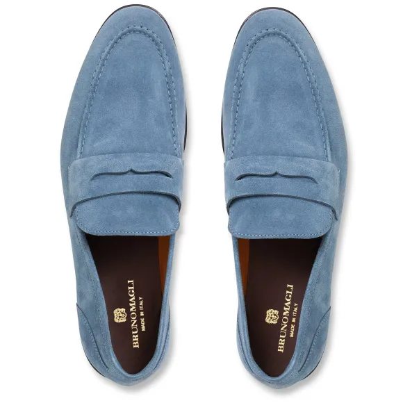 Lastra Slip-On Suede Loafer-Light Blue^Bruno Magli Best
