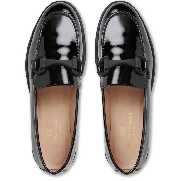 Manila Modern Patent Loafer- Black Patent^Bruno Magli Shop