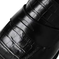 Nathan Penny Loafer- Black Croc^Bruno Magli Best Sale