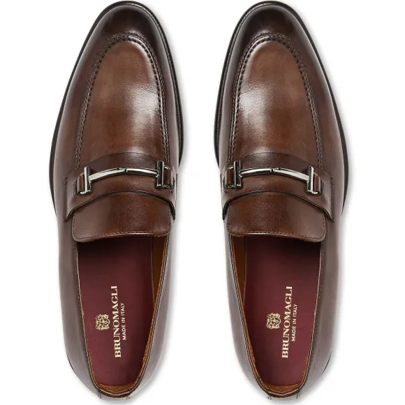 Sante Double Gore Classic Bit Leather Loafer-Brown^Bruno Magli Clearance