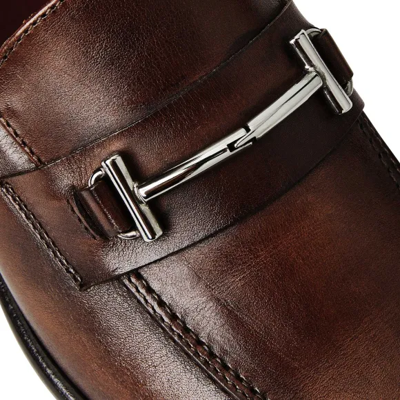 Sante Double Gore Classic Bit Leather Loafer-Brown^Bruno Magli Clearance