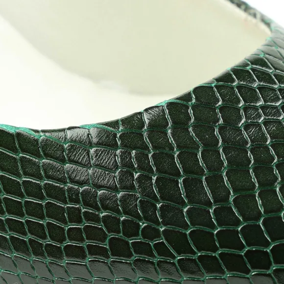 Telma Snake-Print Leather Pointed-Toe Pump - Emerald^Bruno Magli Outlet