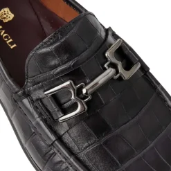 Trieste Classic Moccasin- Black Croc^Bruno Magli Clearance