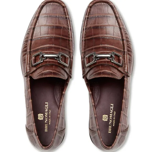 Trieste Classic Moccasin- Brown Croc^Bruno Magli Discount