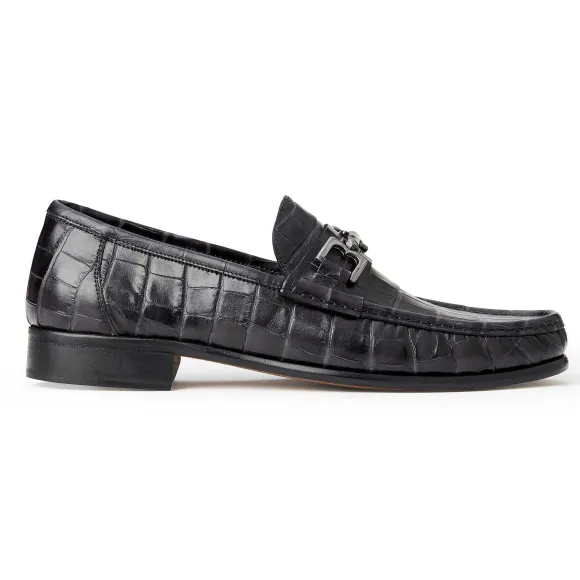 Trieste Classic Moccasin- Black Croc^Bruno Magli Shop