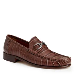 Trieste Classic Moccasin- Brown Croc^Bruno Magli Shop