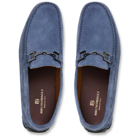Xander Casual Suede Driving Moccasin-Light Blue^Bruno Magli Fashion